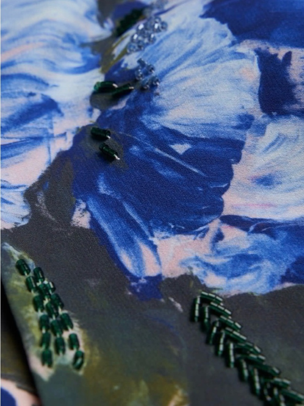 Kay Unger One-Shoulder Pink Dress with Blue Floral Print - Picture 10 of 14